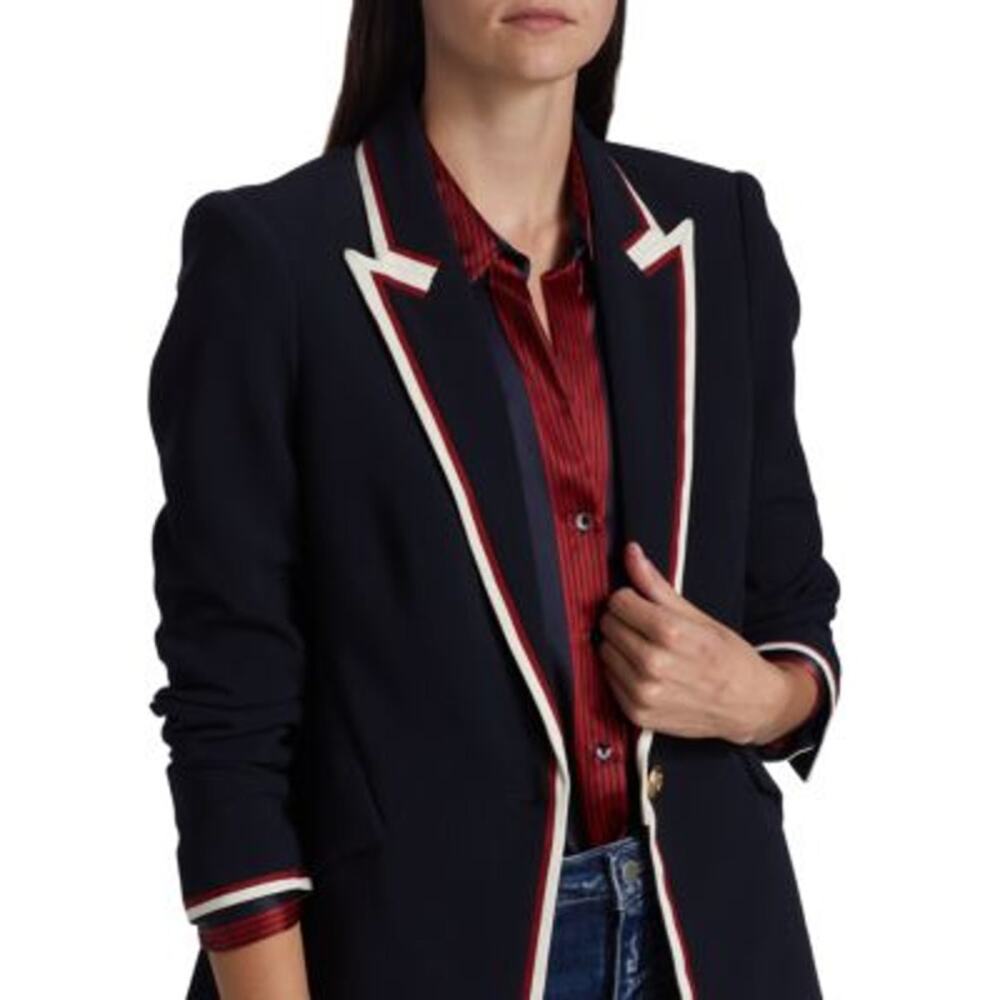L'Agence Chamberlain Trim Single-Breasted Blazer Size 10 New with Tags - Picture 4 of 9
